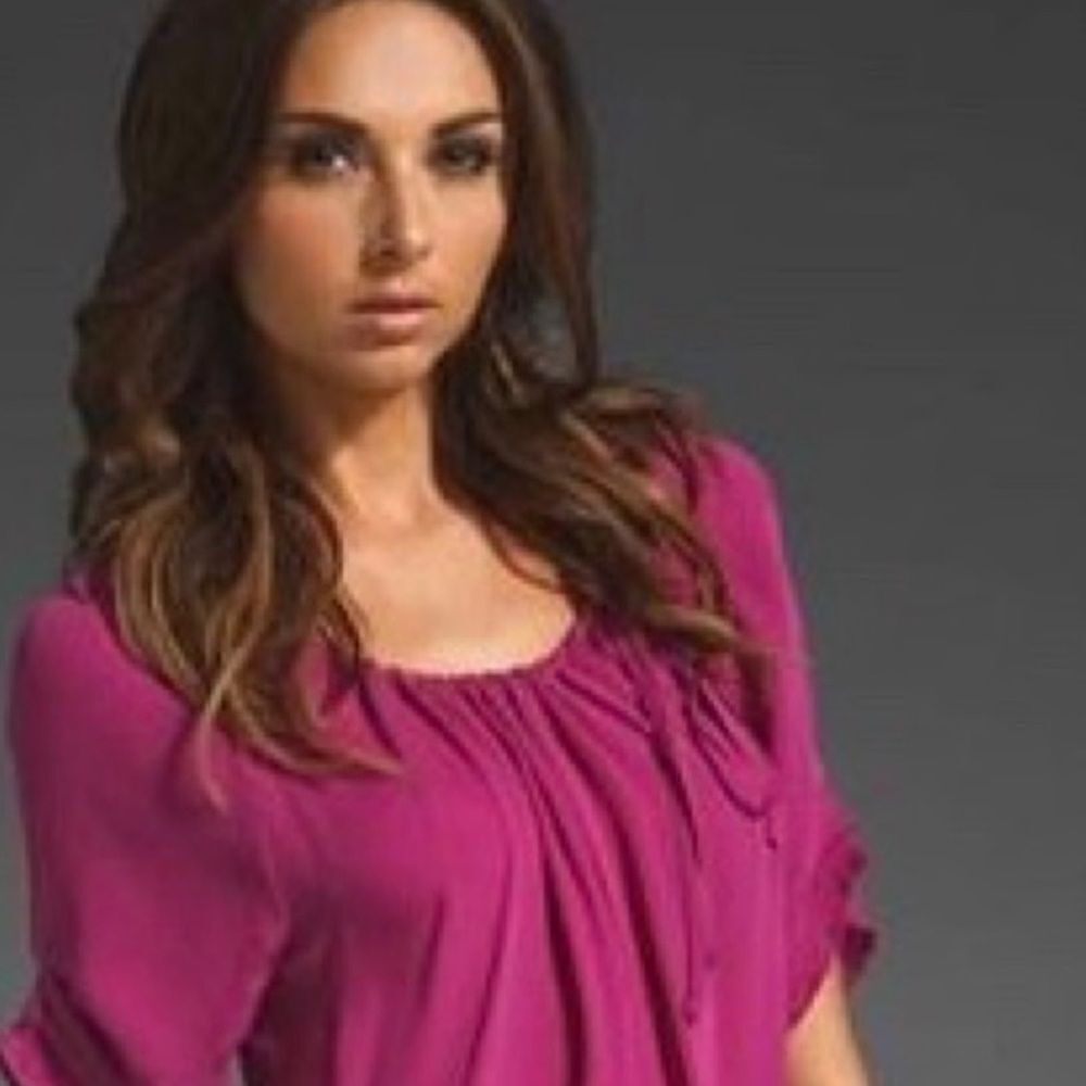 Joie ‘Jung’ Silk Blouse in Deep Fuchsia